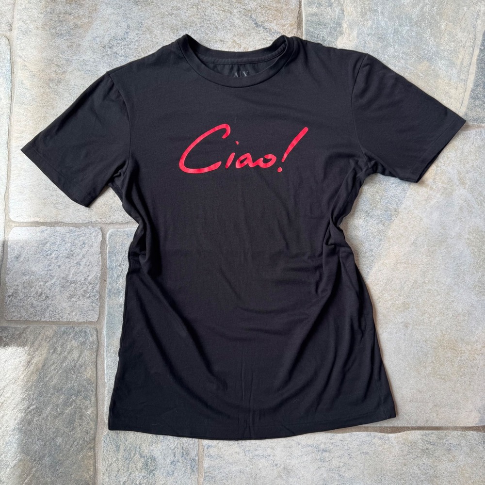RARE Y2K Armani Exchange Ciao! Tee XSโ Employee Exclusive Stretch Shirt